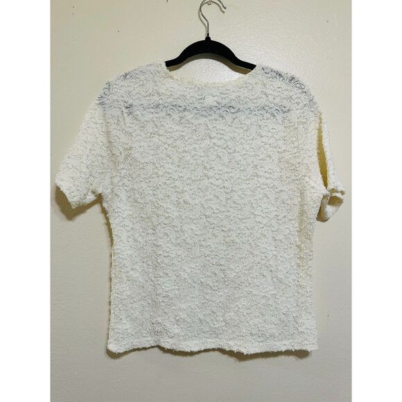 Truffles Women's Stretchy Textured Short Sleeve Top Size L - Picture 4 of 4